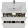 Тумба LEMARK VEON 90см под раковину, подвесная/напольная, 2 ящика, белый глянец LM01V90T
